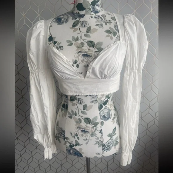 WHITE PrettyLittleThing crop top shirt , M / 10 - Picture 3 of 13